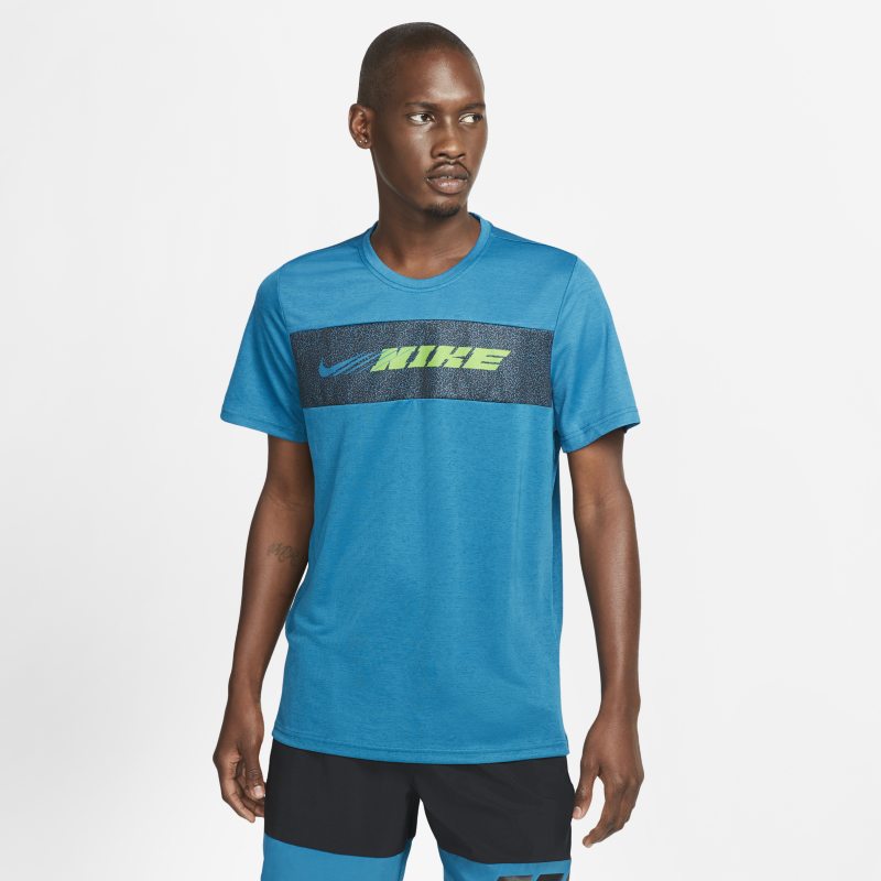 Męska koszulka treningowa z krótkim rękawem Nike Dri-FIT Superset Sport Clash - Niebieski