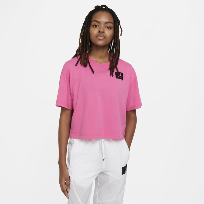 Damski T-shirt o luźnym kroju z krótkim rękawem Jordan Essentials - Różowy
