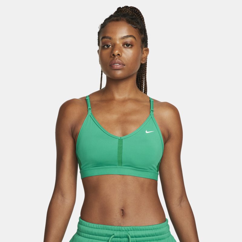 Nike Indy Women's Light-Support Padded V-Neck Sports Bra - Green