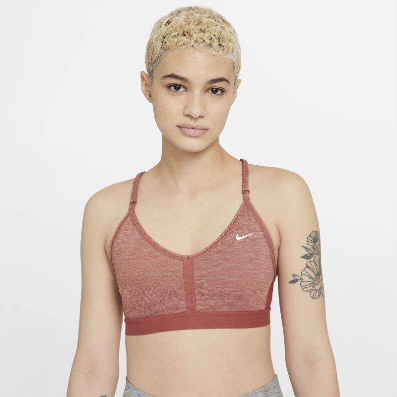 Nike Dri-FIT Indy Women's Light-Support Padded V-Neck Sports Bra - Red