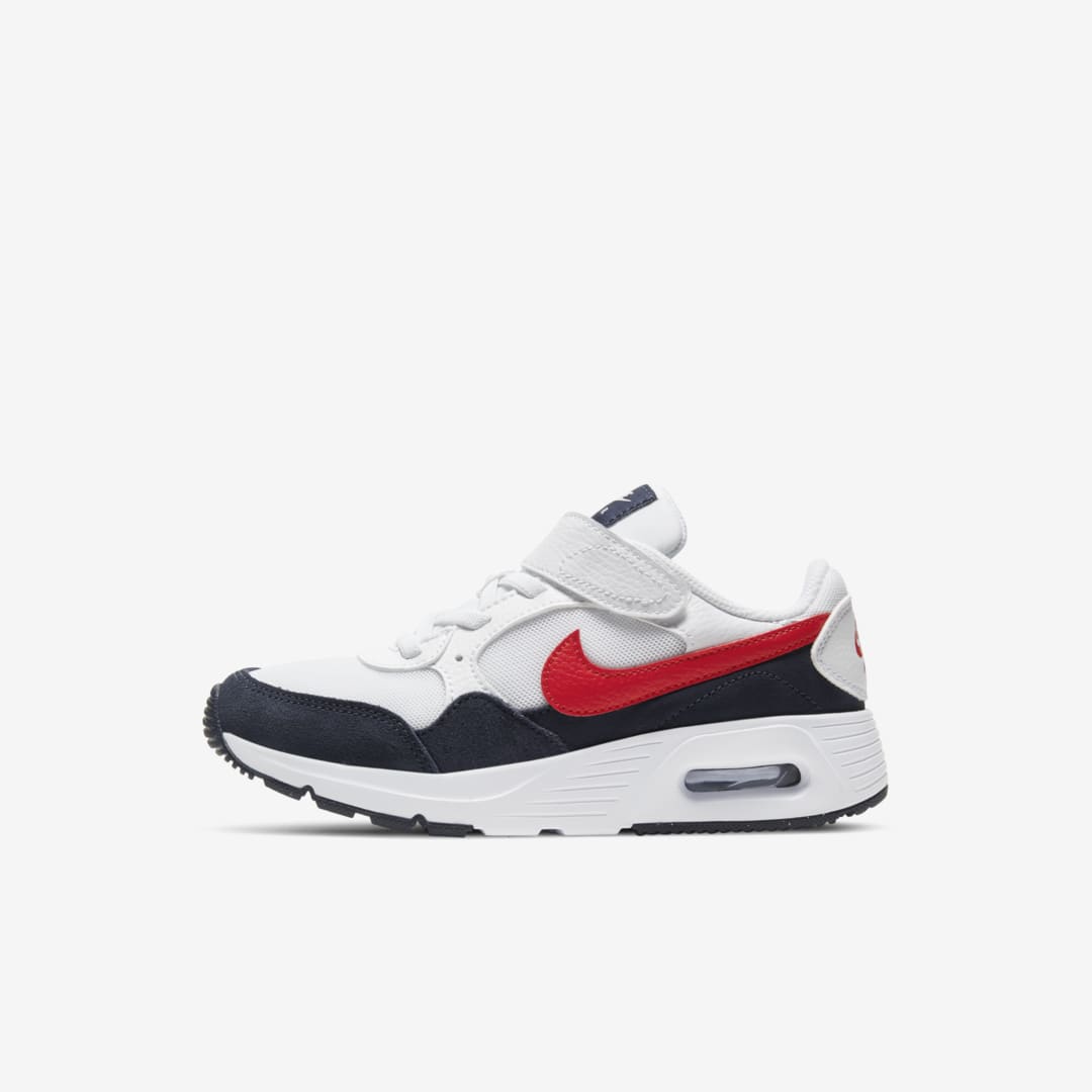 Nike Air Max Sc Little Kids' Shoes In White,obsidian,university Red