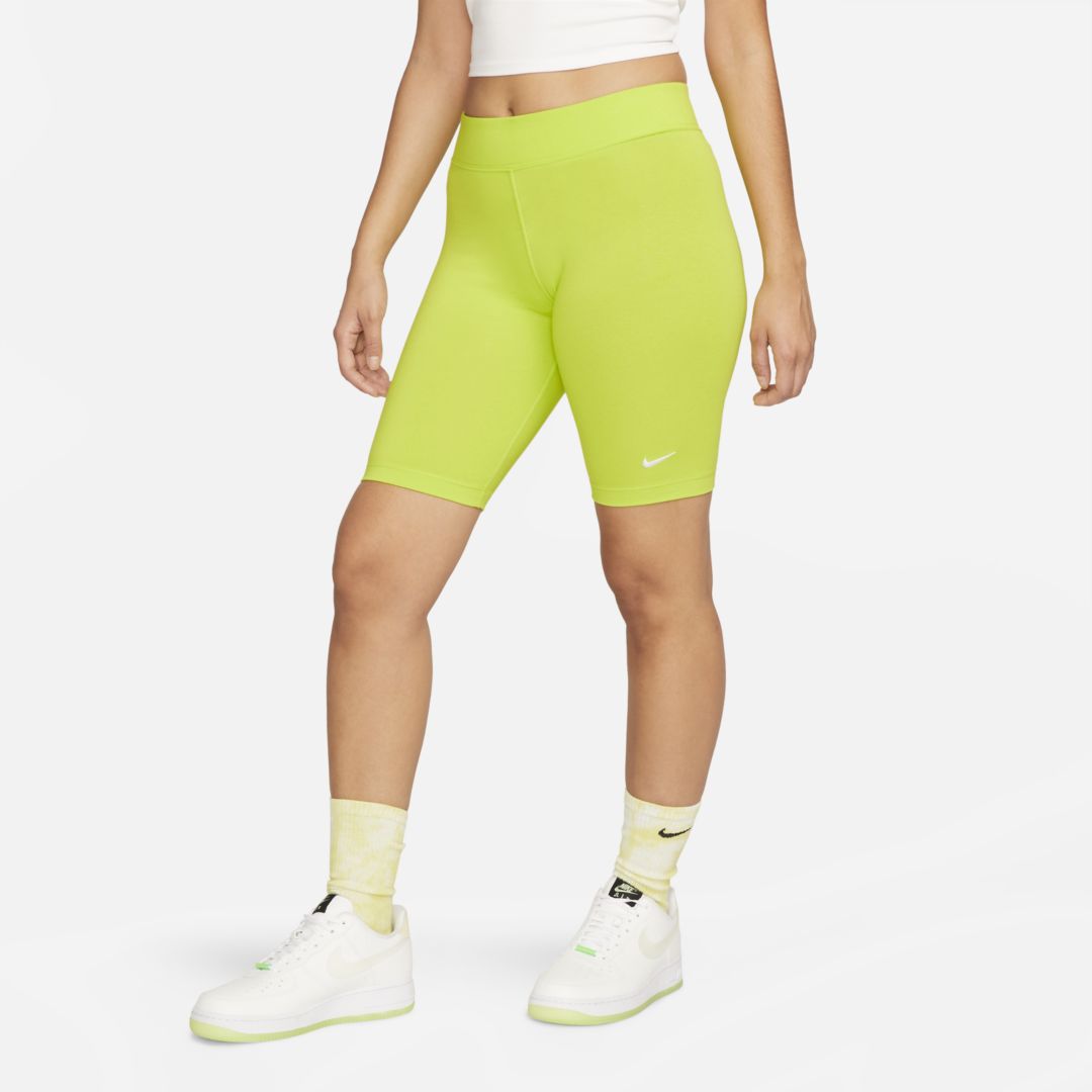 Nike Women's  Sportswear Essential Mid-rise 10" Biker Shorts In Green
