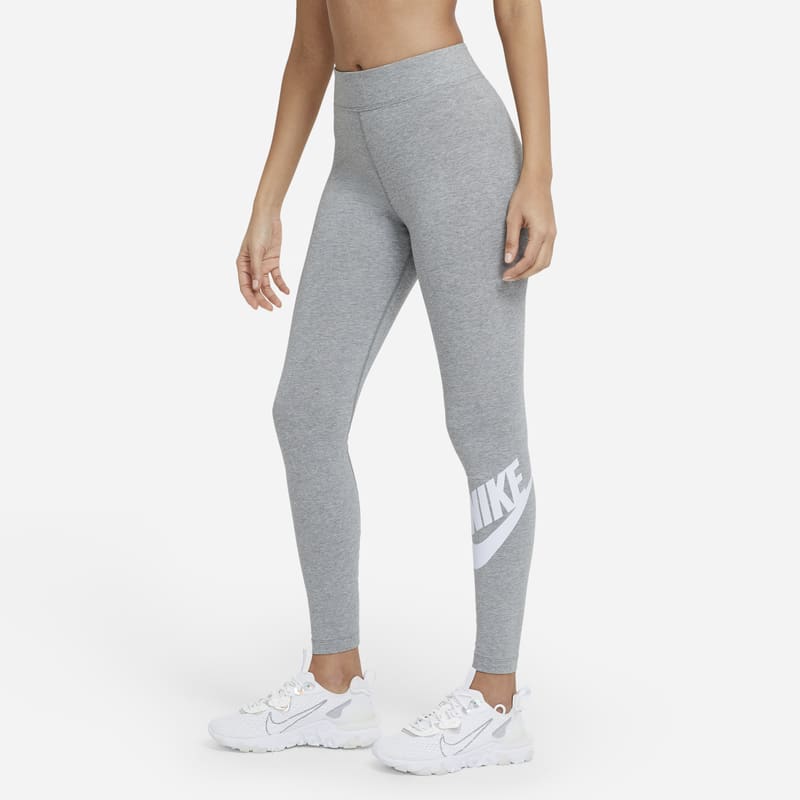 Image of Leggings a vita alta con logo Nike Sportswear Essential – Donna - Grigio