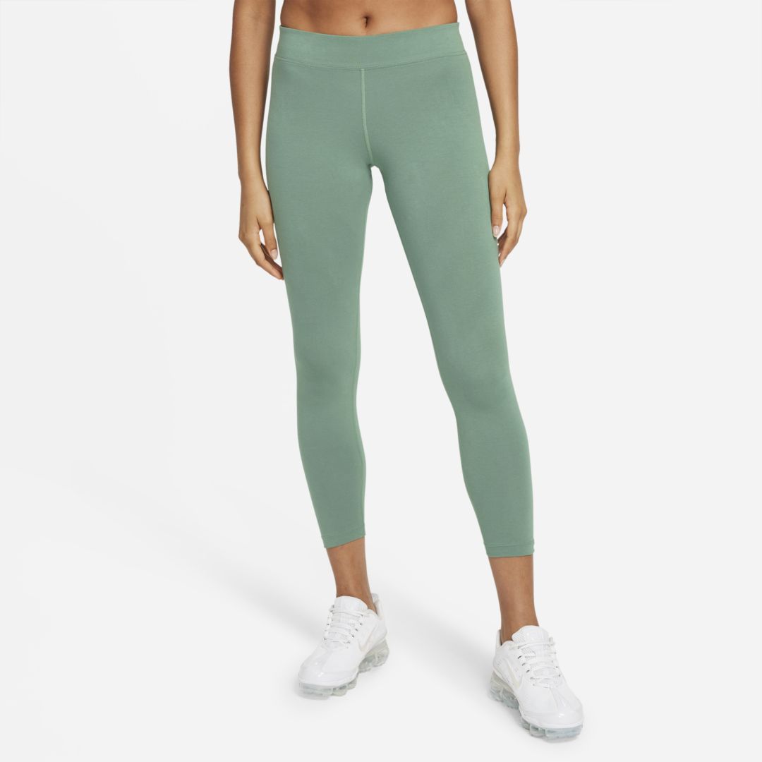 Nike Sportswear Essential Women's 7/8 Mid-rise Leggings In Dutch Green,white