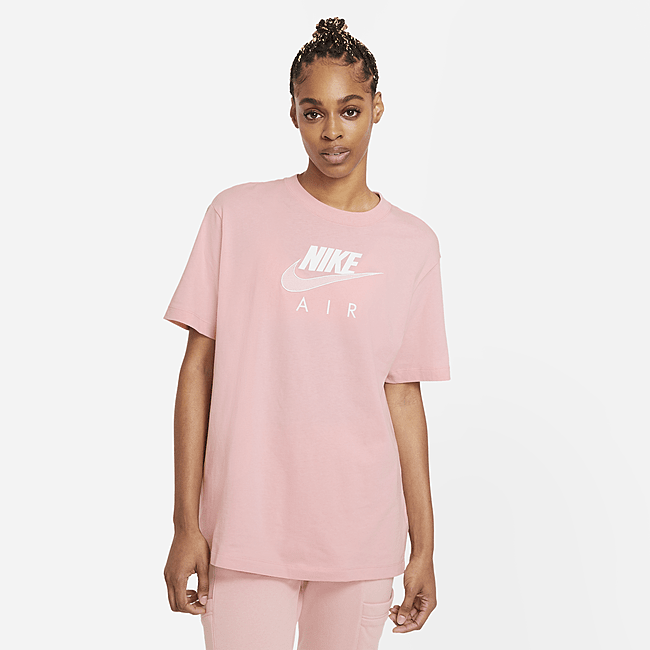 фото Женская футболка свободного кроя nike air - розовый