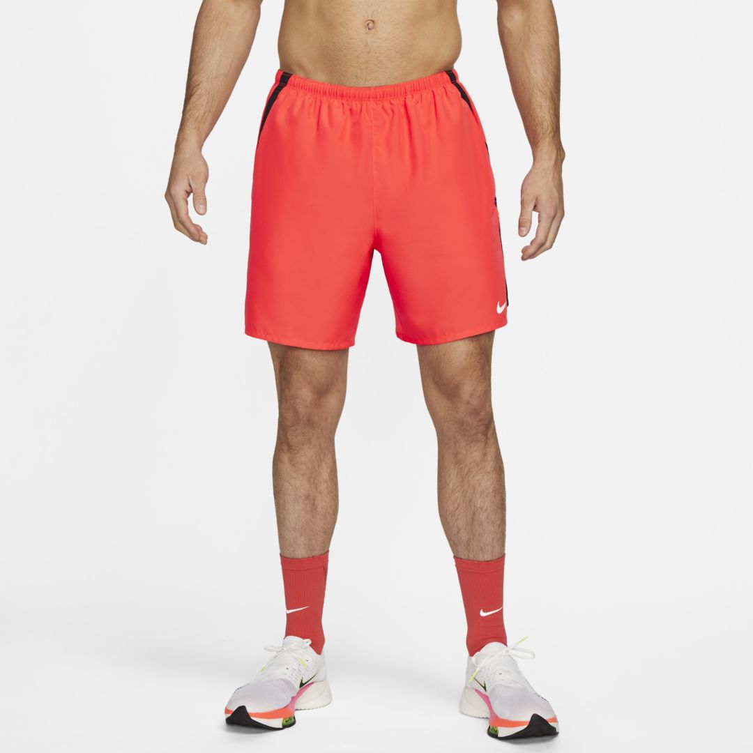 Nike Challenger Men's Brief-lined Running Shorts In Bright Crimson,black