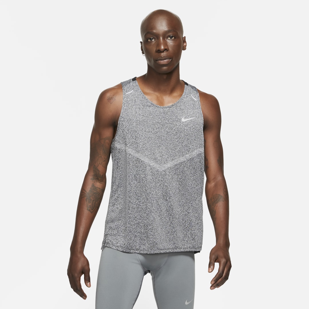 Shop Nike Men's Rise 365 Dri-fit Running Tank Top In Black