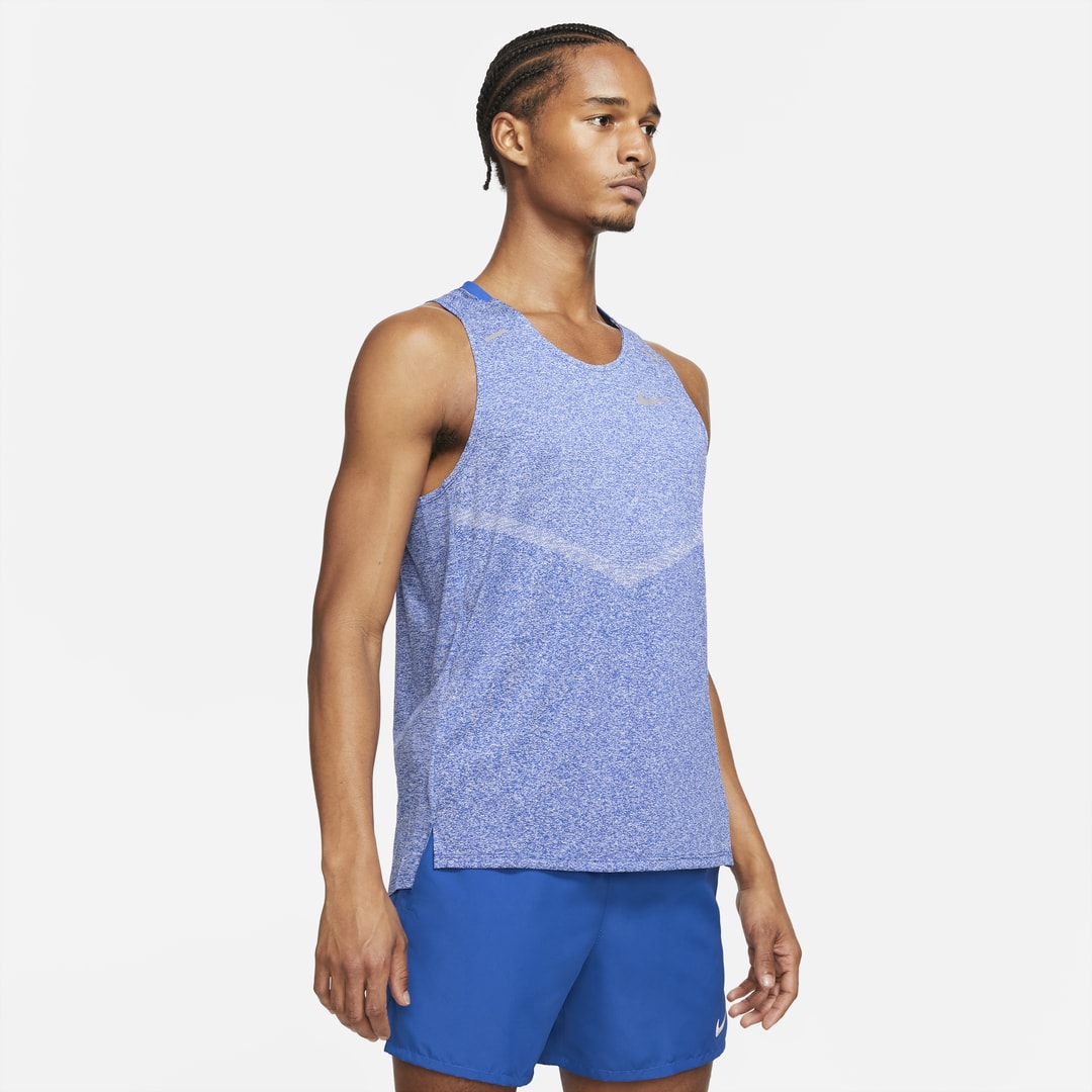 Shop Nike Men's Rise 365 Dri-fit Running Tank Top In Blue