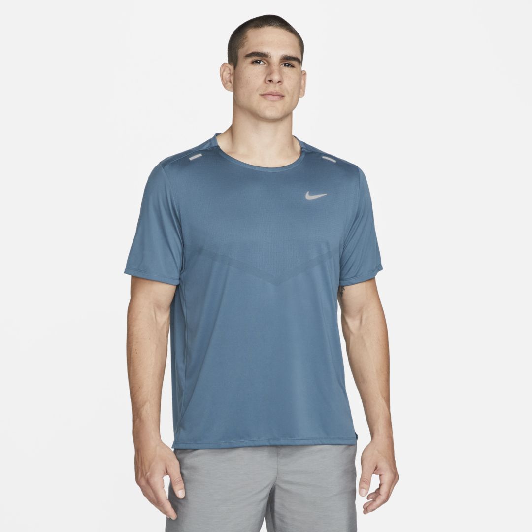 Nike Dri-fit Rise 365 Men's Short-sleeve Running Top In Ash Green