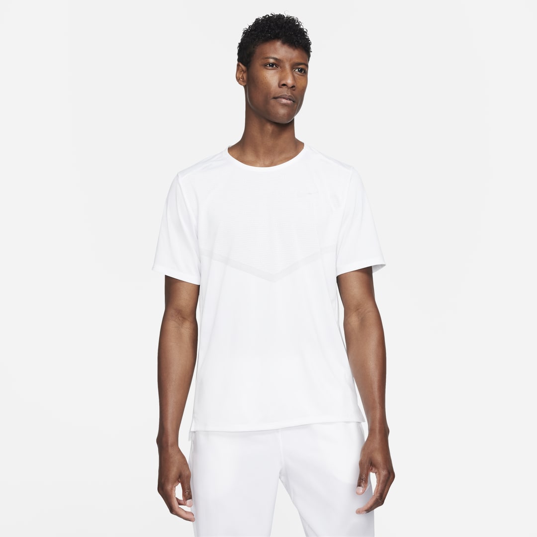 Shop Nike Men's Rise 365 Dri-fit Short-sleeve Running Top In White