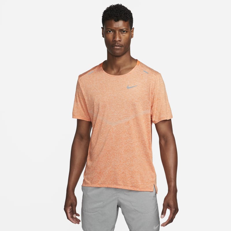 Męska koszulka z krótkim rękawem do biegania Nike Dri-FIT Rise 365 - Pomarańczowy