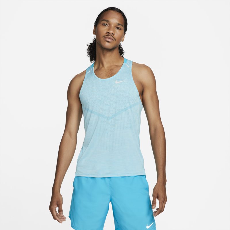 Męska koszulka bez rękawów do biegania Nike Dri-FIT ADV TechKnit Ultra - Niebieski
