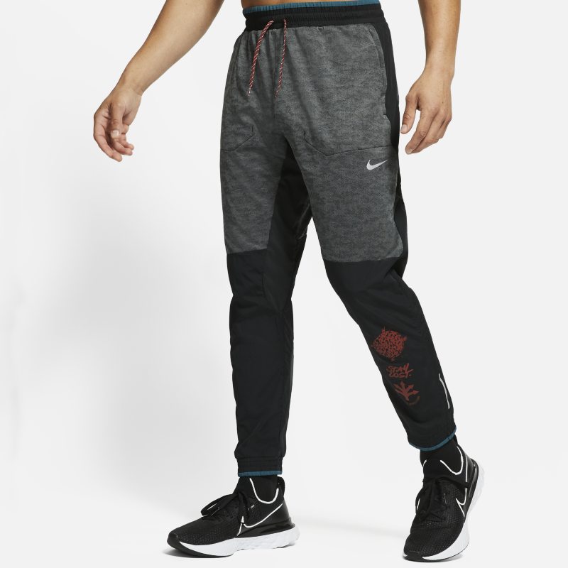 Męskie spodnie z dzianiny do biegania Nike Phenom Elite Wild Run - Czerń