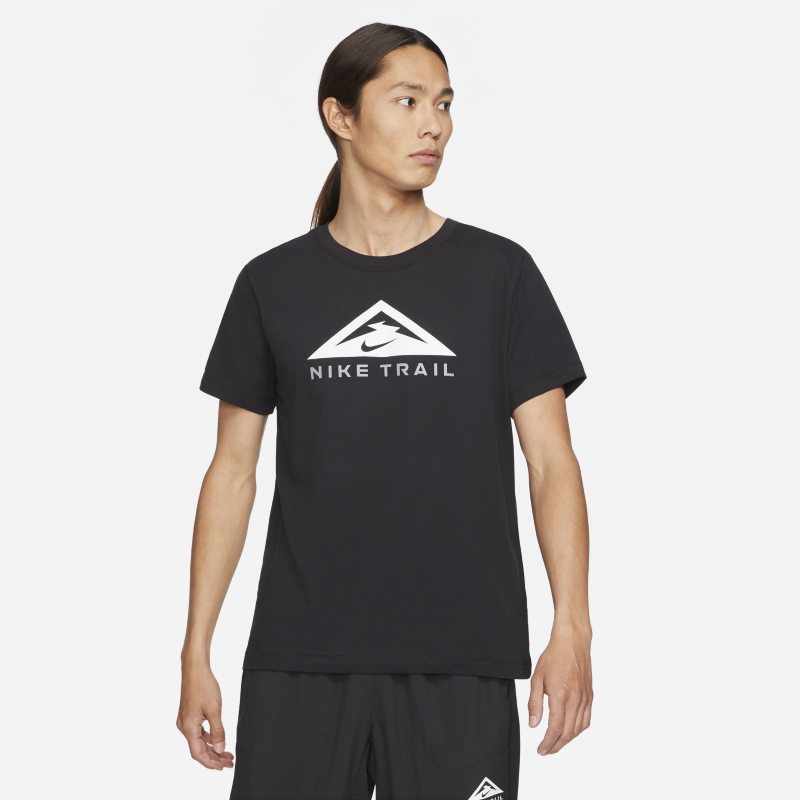 Kortärmad löpar-t-shirt Nike Dri-FIT Trail - Svart