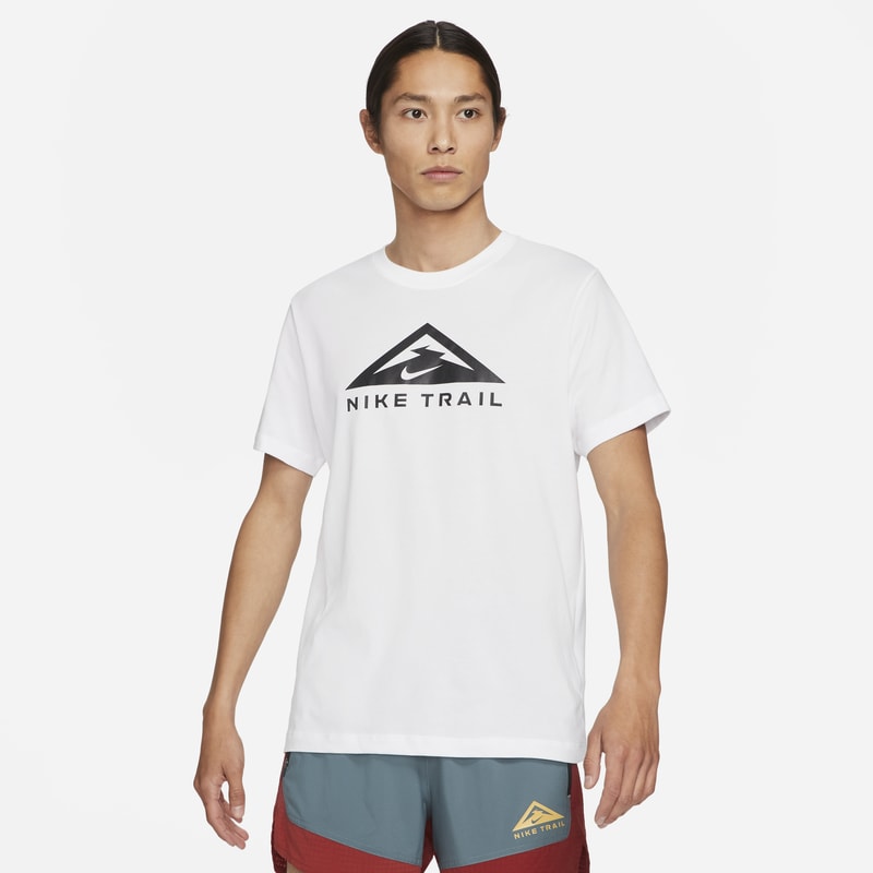 Kortärmad löpar-t-shirt Nike Dri-FIT Trail - Vit