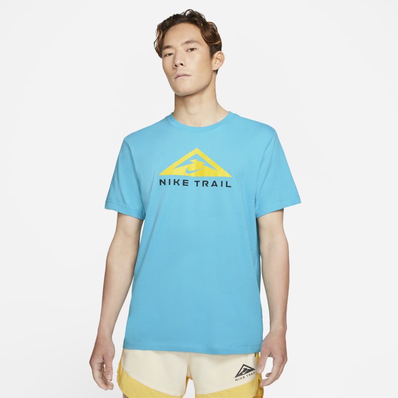 Kortärmad löpar-t-shirt Nike Dri-FIT Trail - Blå