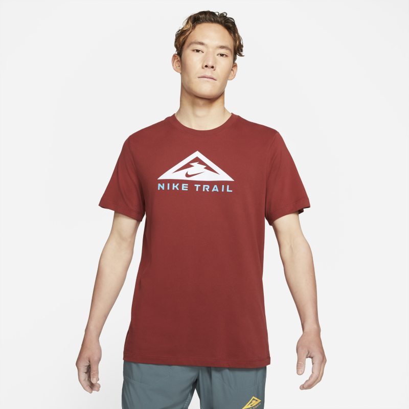 Kortärmad löpar-t-shirt Nike Dri-FIT Trail - Röd