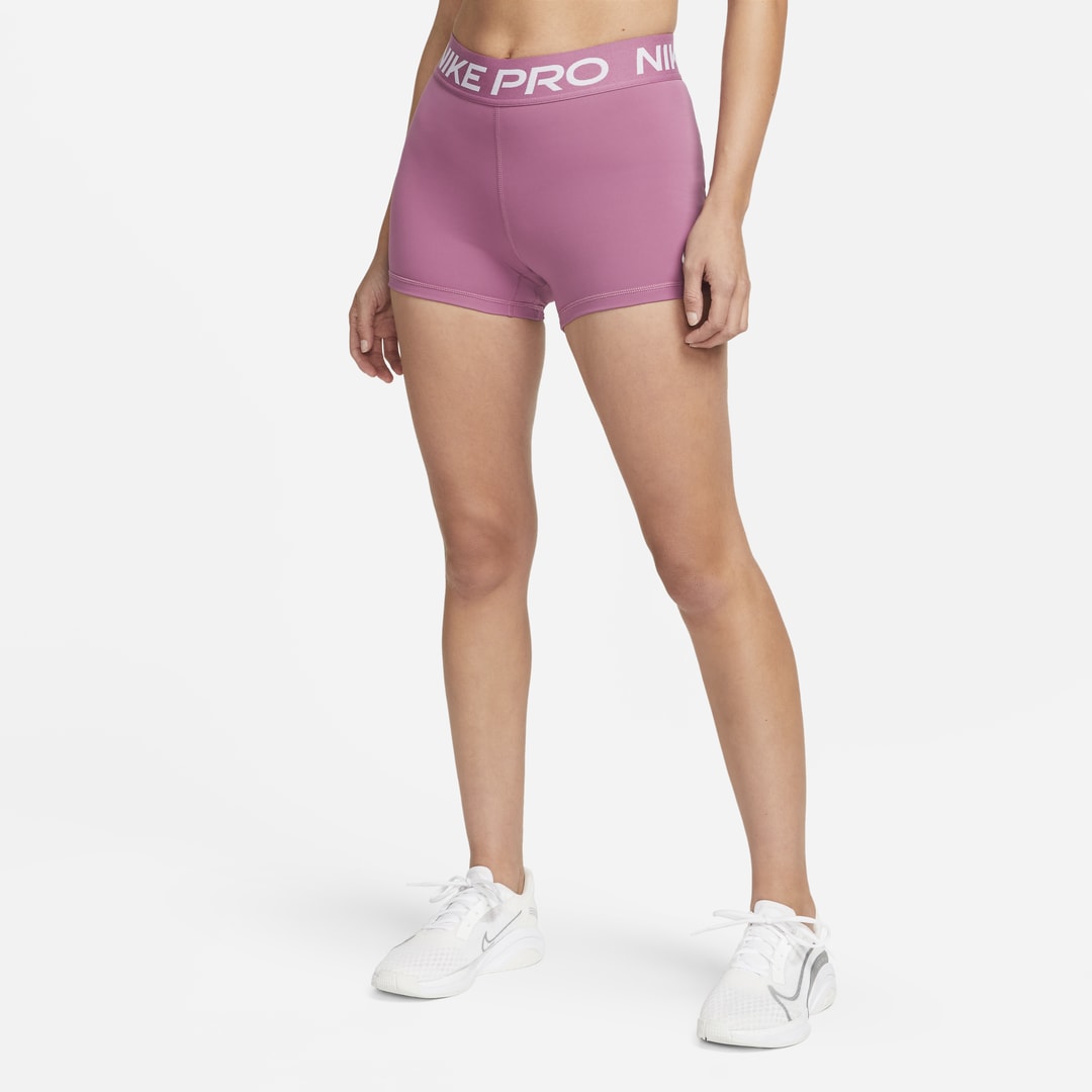 Nike Pro Women's 3" Shorts In Light Bordeaux,white