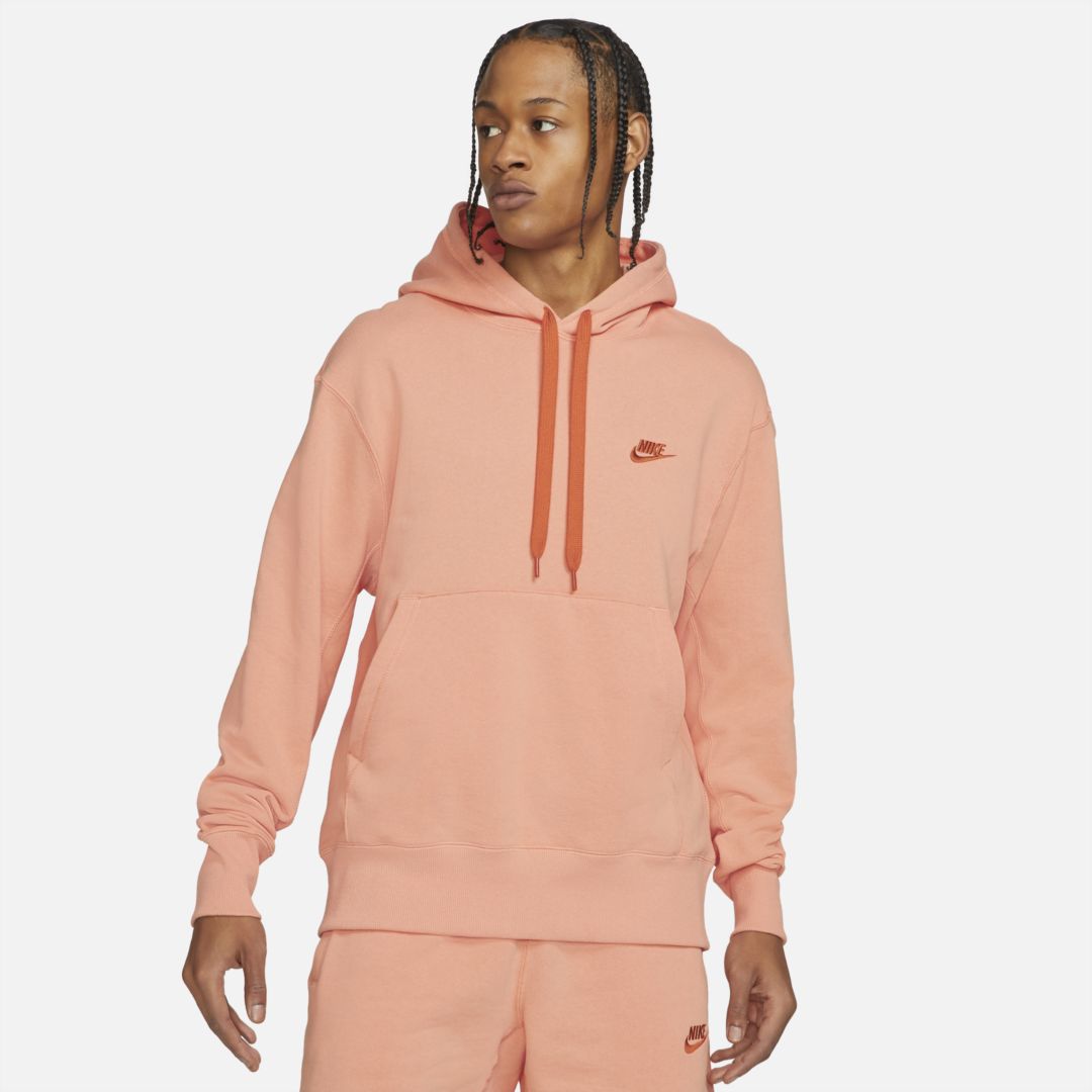 Nike Sportswear Men's Classic Fleece Pullover Hoodie In Orange