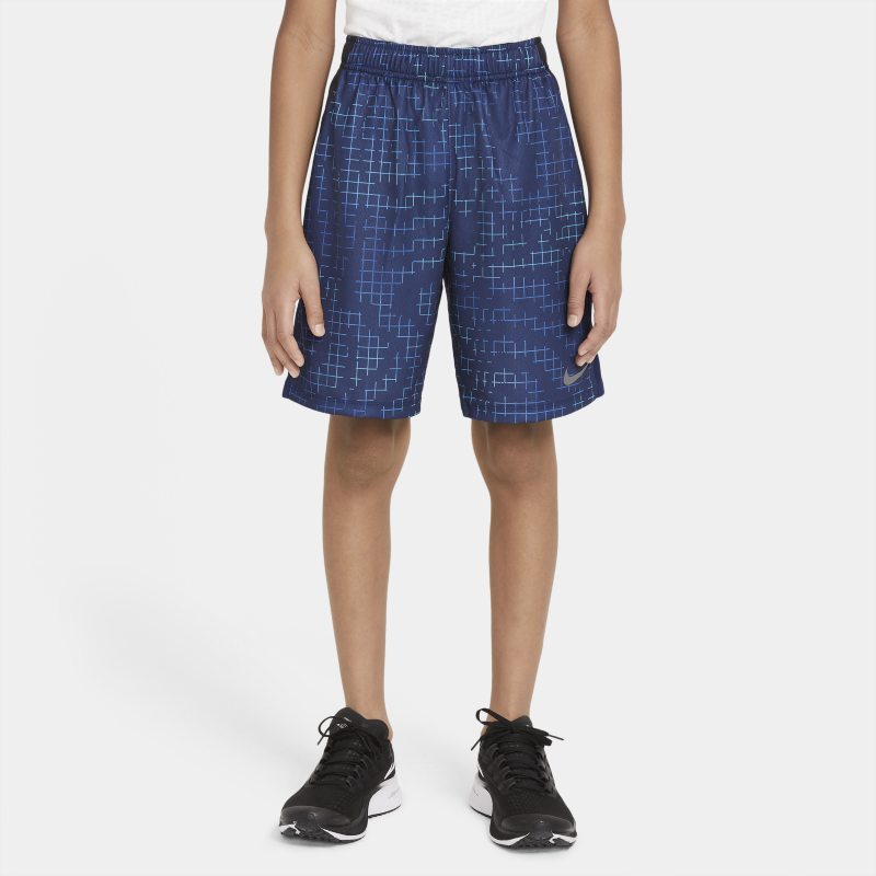 Nike Dri-FIT Older Kids' (Boys') Printed Training Shorts - Blue