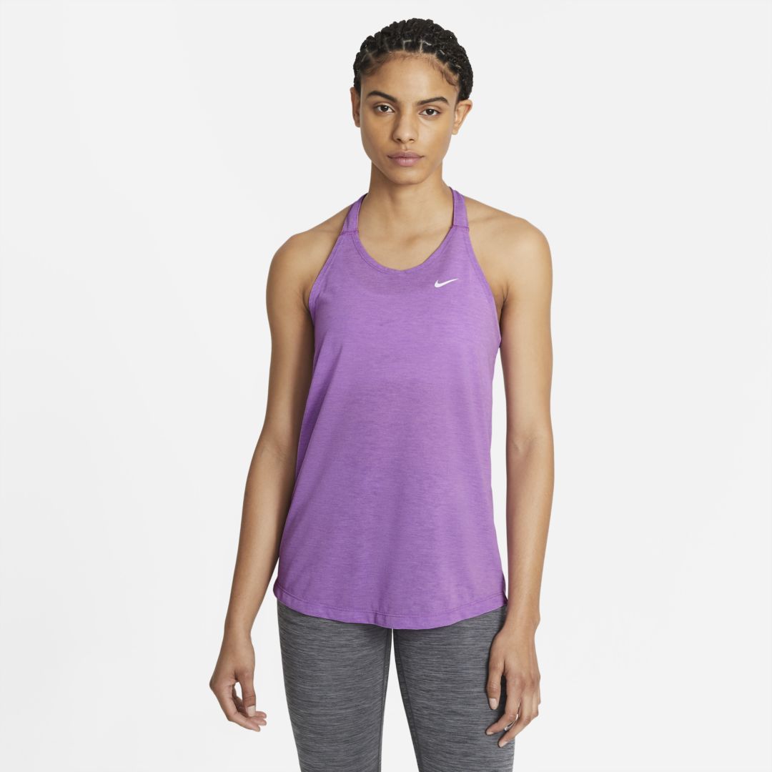 Nike Dri-fit Women's Training Tank In Violet Shock,heather,white