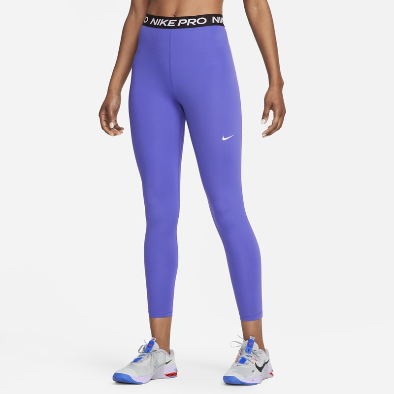 Damskie legginsy 7/8 z wysokim stanem i wstawką z siateczki Nike Pro 365 - Niebieski