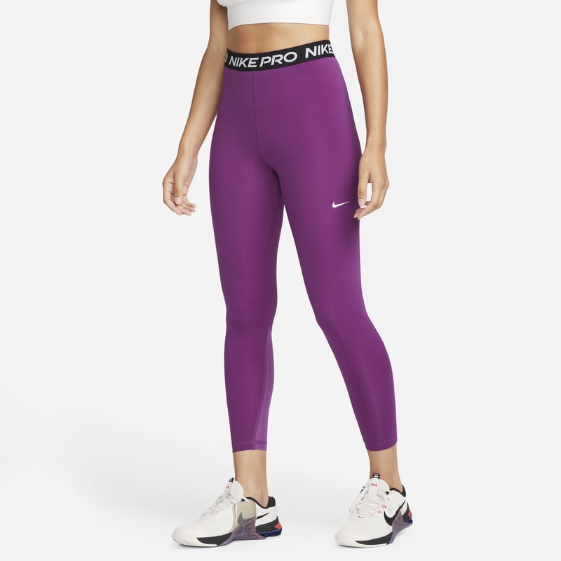 Damskie legginsy 7/8 z wysokim stanem i wstawką z siateczki Nike Pro 365 - Fiolet