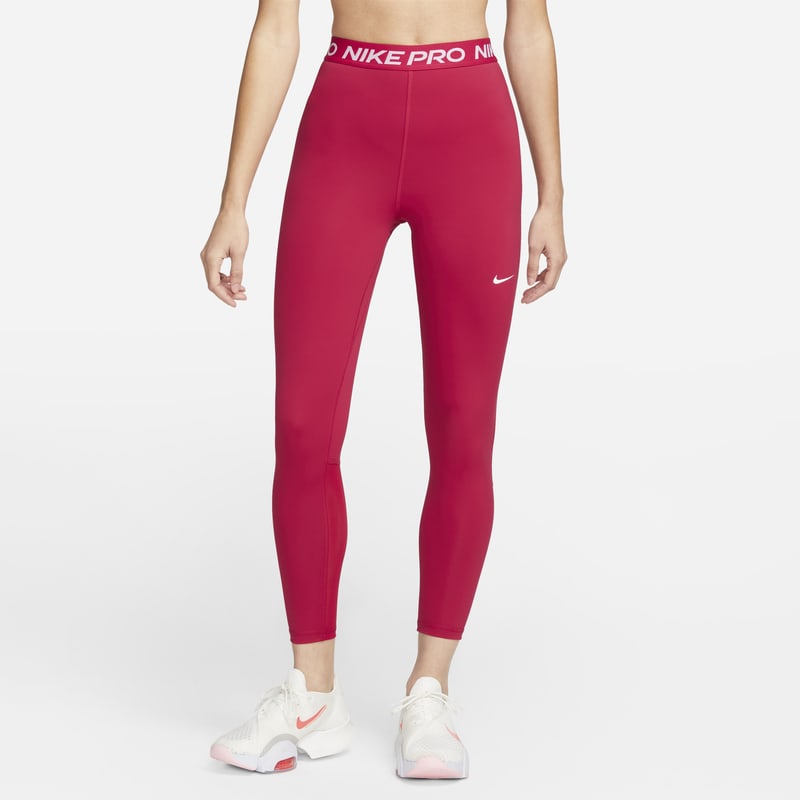 Damskie legginsy 7/8 z wysokim stanem i wstawką z siateczki Nike Pro 365 - Czerwony
