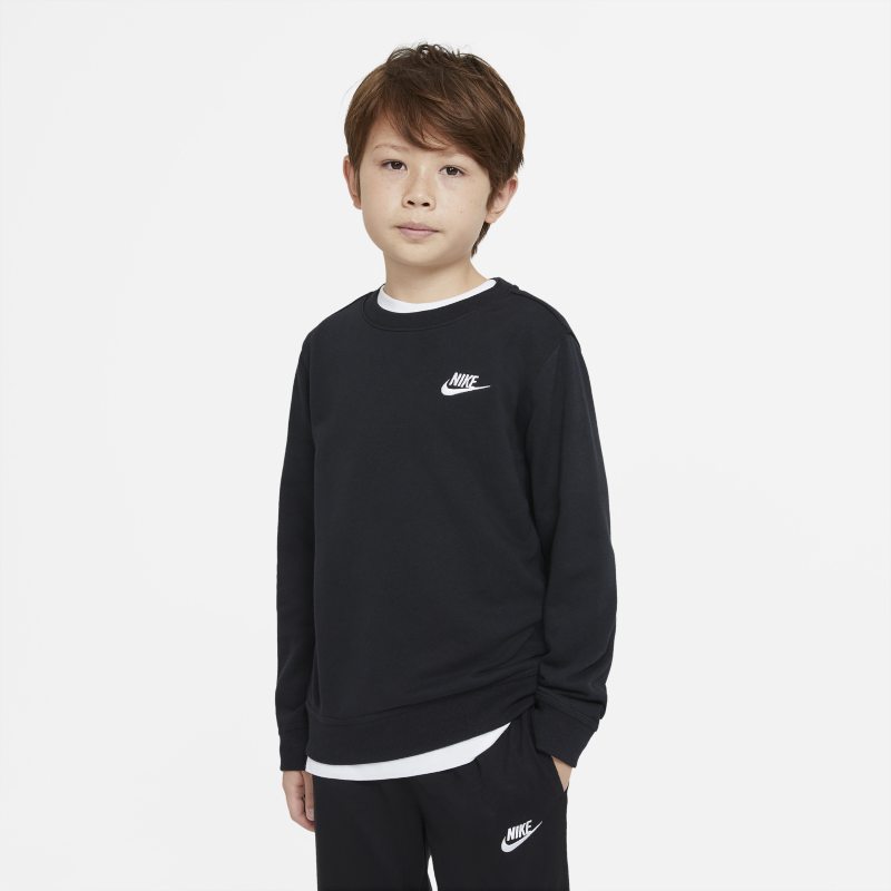 Tröja med rund hals i frotté Nike Sportswear för ungdom (killar) - Svart