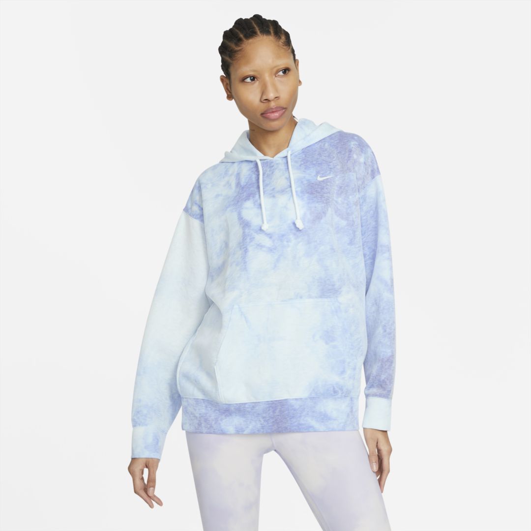 Nike Icon Clash Women's Pullover Training Hoodie In Light Racer Blue,white