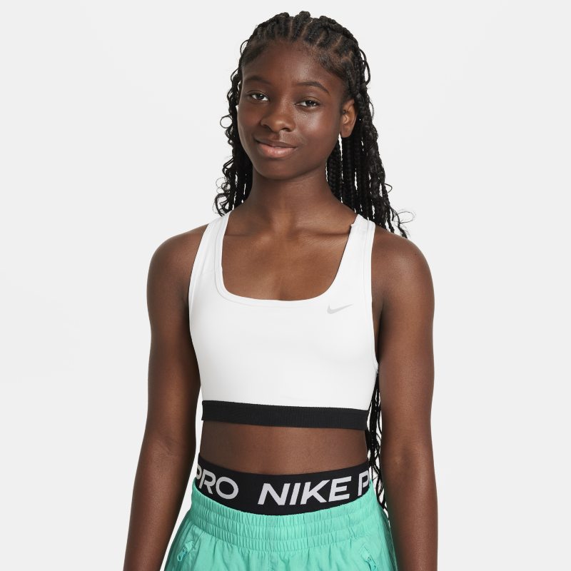 Nike Swoosh Older Kids' (Girls') Sports Bra - White