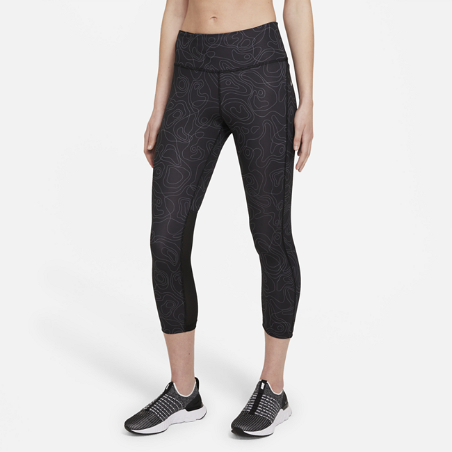 Женские укороченные тайтсы для бега Nike Fast Run Division - Черный