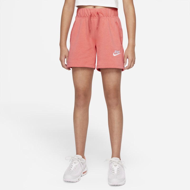 Spodenki z dzianiny dresowej dla dużych dzieci (dziewcząt) Nike Sportswear Club - Różowy