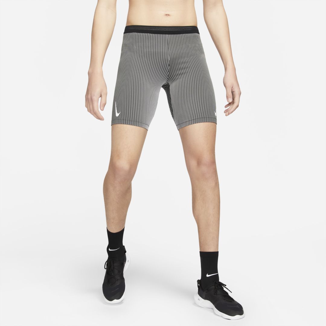 Nike Aeroswift Men's 1/2-length Running Tights In Black,deep Royal