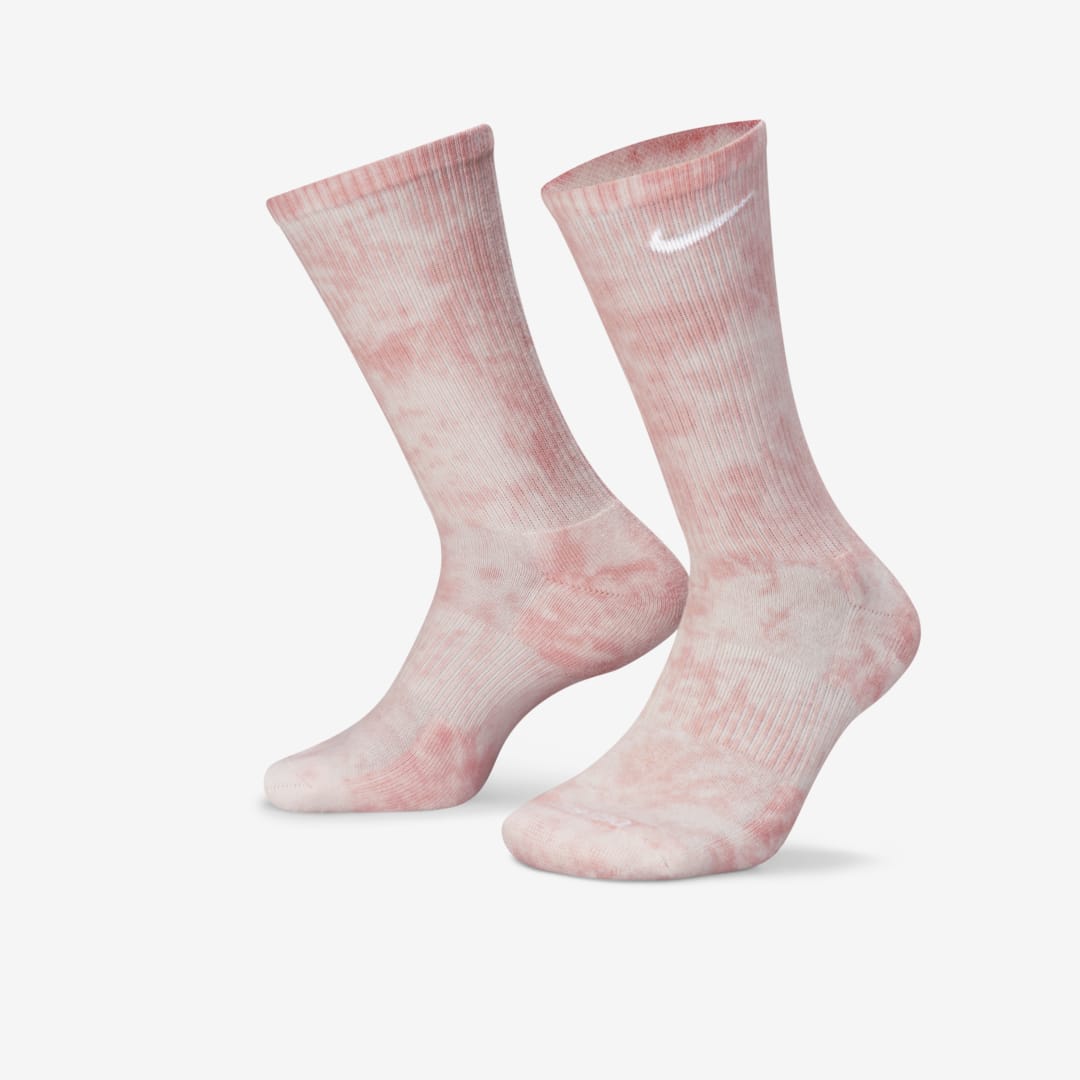 Nike Everyday Plus Cushioned Crew Socks In Bleached Coral,light Soft Pink,white