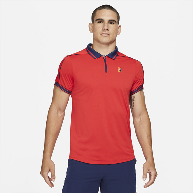 фото Мужская теннисная рубашка-поло nikecourt dri-fit adv slam - красный