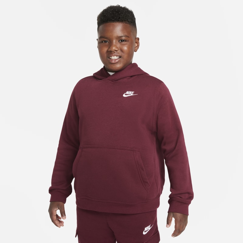 Huvtröja Nike Sportswear Club Fleece för ungdom (killar) (utökade storlekar) - Röd