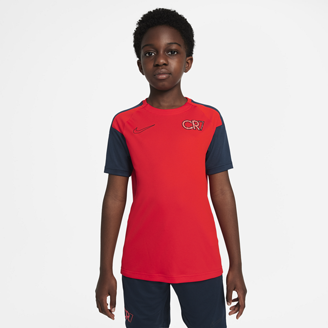 фото Игровая футболка с коротким рукавом для школьников nike dri-fit cr7 - красный