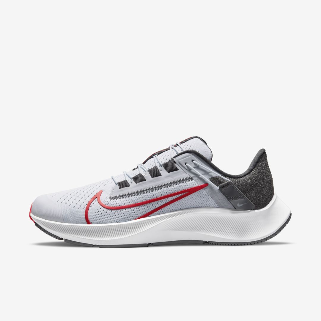 Nike Air Zoom Pegasus 38 Flyease Men's Running Shoe In Pure Platinum,wolf Grey,iron Grey,chile Red