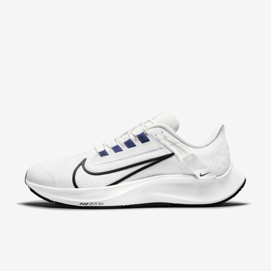 Nike Air Zoom Pegasus 38 Flyease Women's Easy On/off Road Running Shoes In Summit White,dark Purple Dust,platinum Tint,black