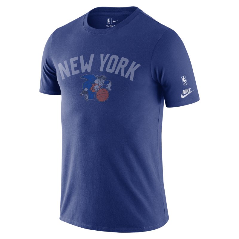 Męski T-shirt z logo New York Knicks Essential Nike NBA - Niebieski