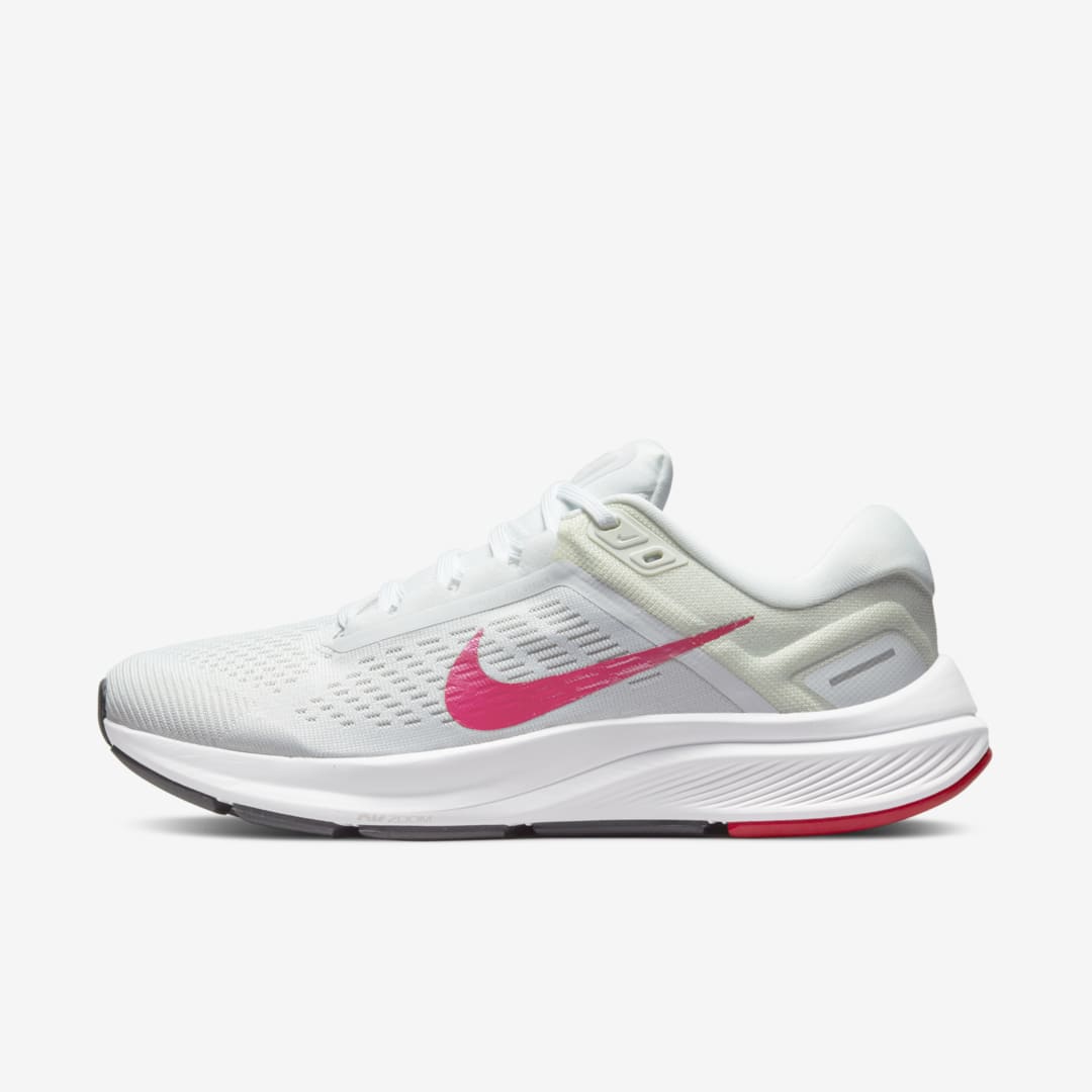 Nike Air Zoom Structure 24 Women's Road Running Shoes In White,mystic Hibiscus,pink Prime