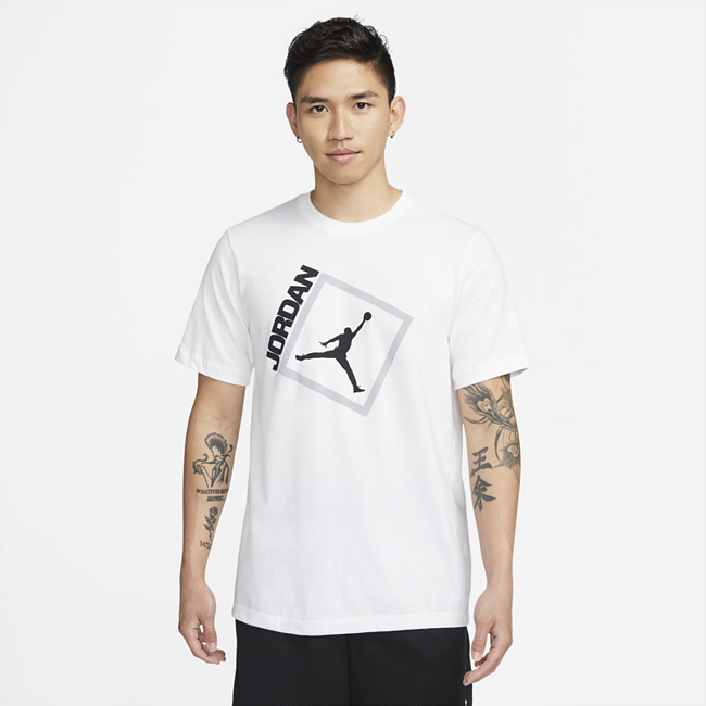 фото Мужская футболка с коротким рукавом jordan jumpman box - белый