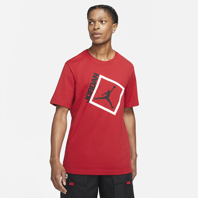 фото Мужская футболка с коротким рукавом jordan jumpman box - красный
