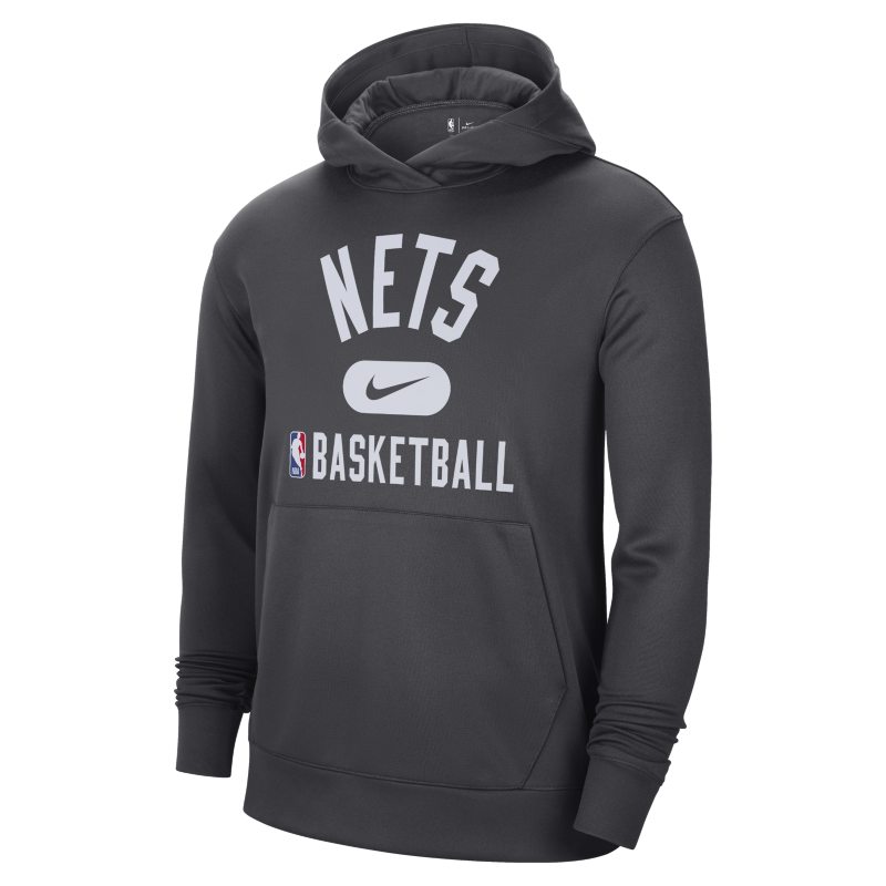 Brooklyn Nets Spotlight Nike NBA-hoodie met Dri-FIT voor heren - Zwart