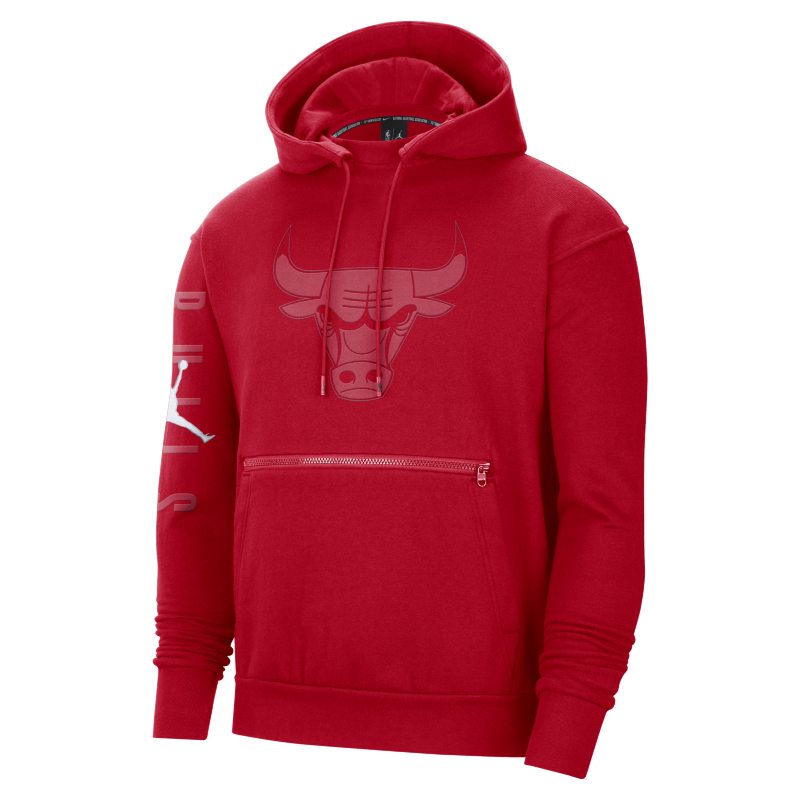 Męska dzianinowa bluza z kapturem Jordan NBA Chicago Bulls Courtside - Czerwony
