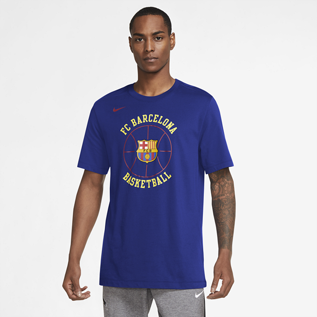 фото Мужская баскетбольная футболка nike dri-fit fc barcelona - синий