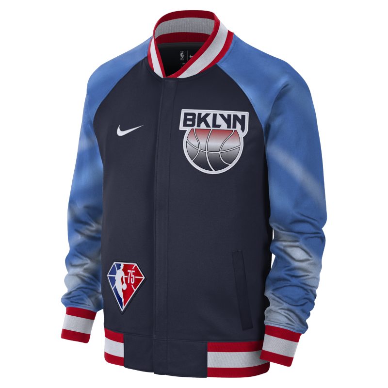Brooklyn Nets Showtime City Edition Men's Nike Dri-FIT NBA Long-Sleeve Jacket - Blue