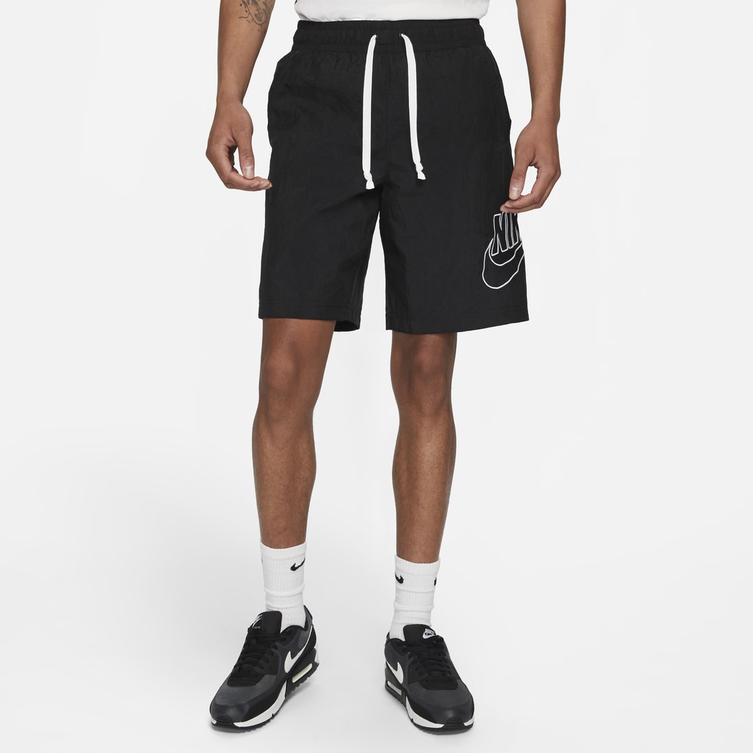 Shop Nike Men's  Sportswear Alumni Woven Flow Shorts In Black