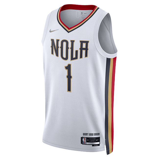 New Orleans Pelicans City Edition Nike Dri-FIT NBA Swingman-trøje - Hvid